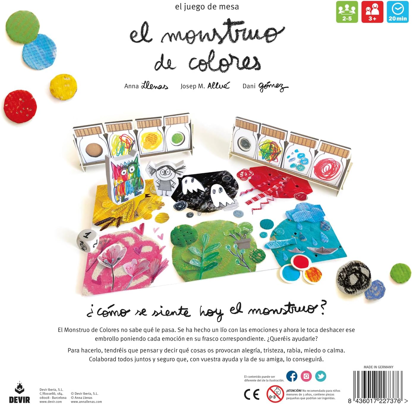 EL MONSTRUO DE COLORES JUEGO DE MESA